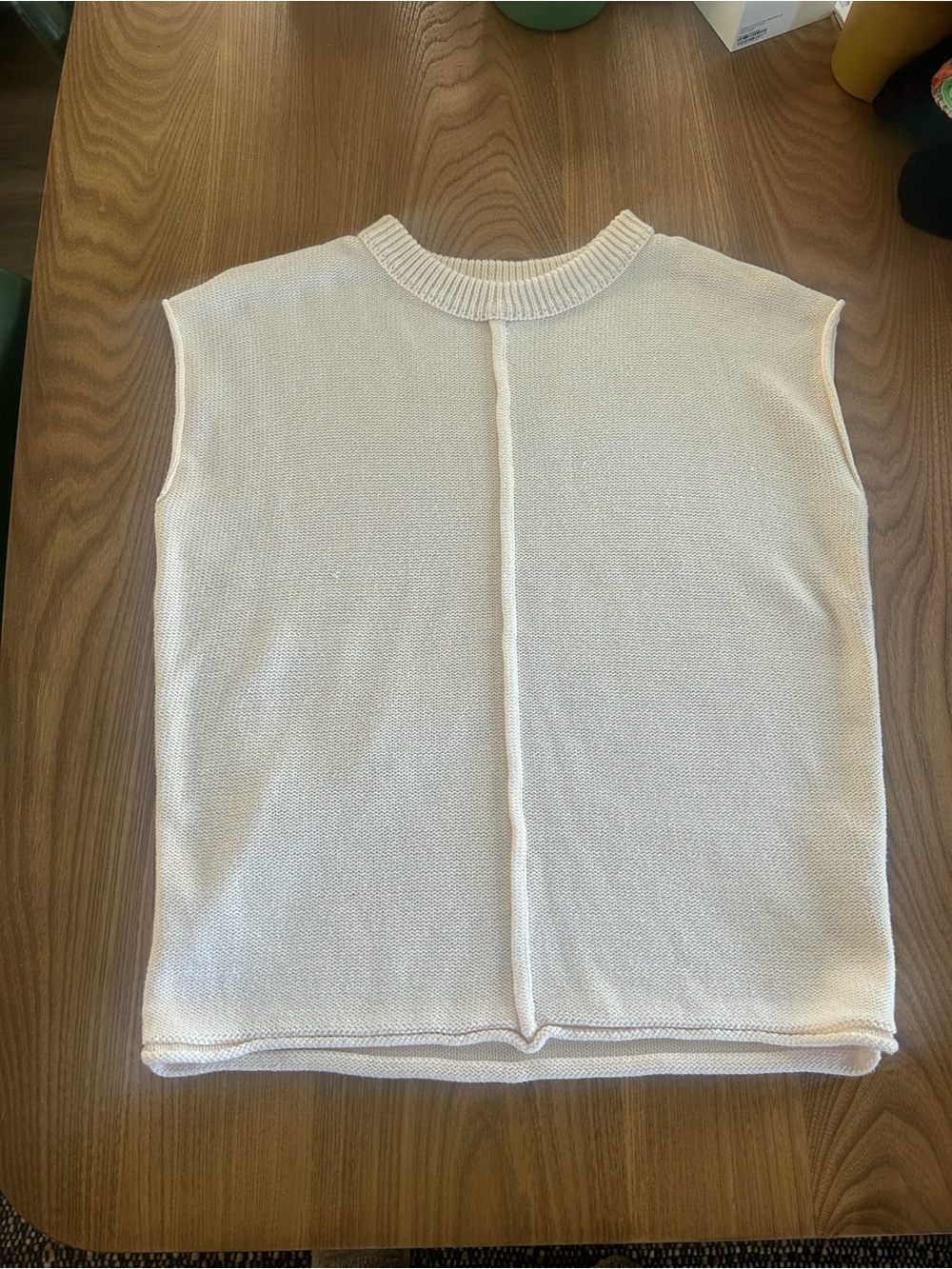 Cream Knit Sleeveless Top